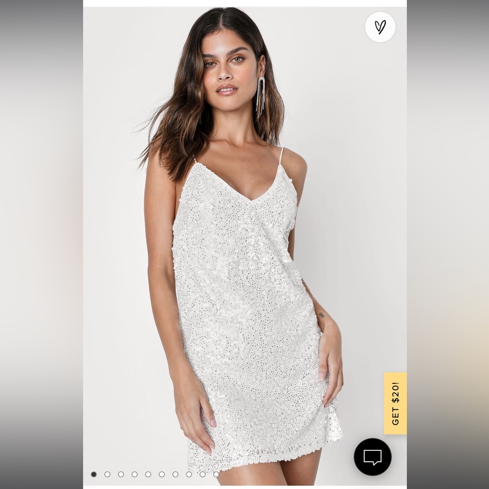 Sequin White Mini Dress
